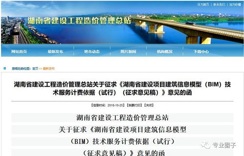 湖南省建設(shè)工程造價管理總站關(guān)于征求 湖南省建設(shè)項(xiàng)目建筑信息模型 BIM 技術(shù)服務(wù)計(jì)費(fèi)依據(jù) 意見的函